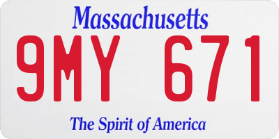 MA license plate 9MY671