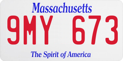MA license plate 9MY673