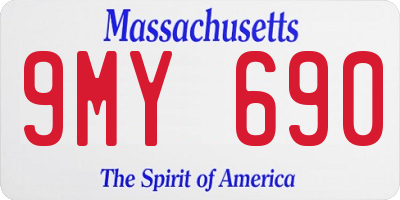MA license plate 9MY690