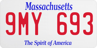 MA license plate 9MY693
