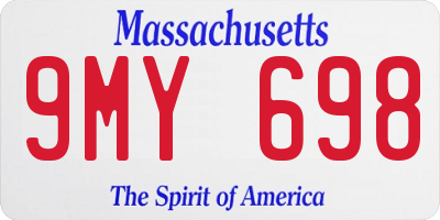 MA license plate 9MY698