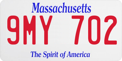 MA license plate 9MY702