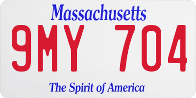 MA license plate 9MY704