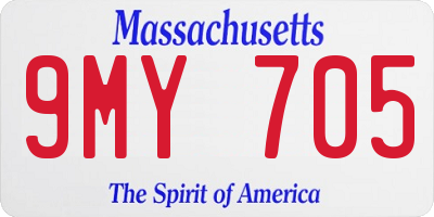 MA license plate 9MY705