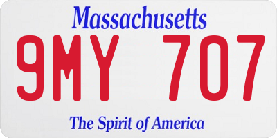 MA license plate 9MY707