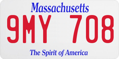 MA license plate 9MY708