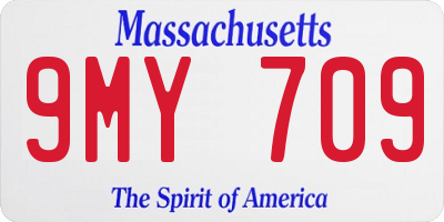 MA license plate 9MY709