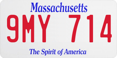 MA license plate 9MY714