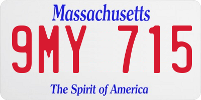 MA license plate 9MY715