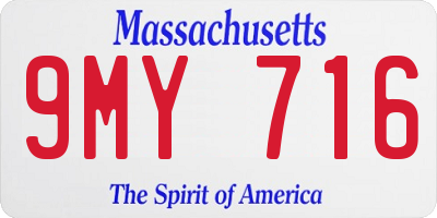 MA license plate 9MY716