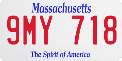 MA license plate 9MY718