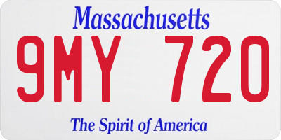 MA license plate 9MY720