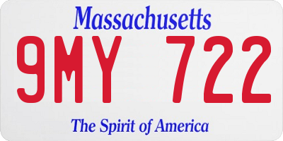 MA license plate 9MY722