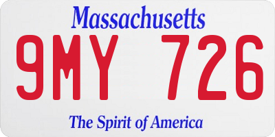 MA license plate 9MY726