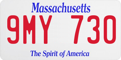 MA license plate 9MY730