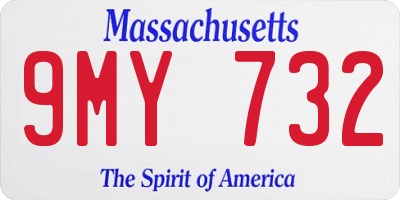 MA license plate 9MY732