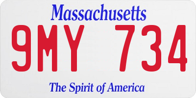 MA license plate 9MY734