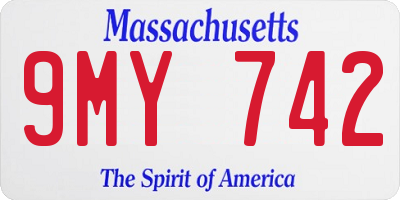 MA license plate 9MY742