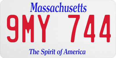 MA license plate 9MY744