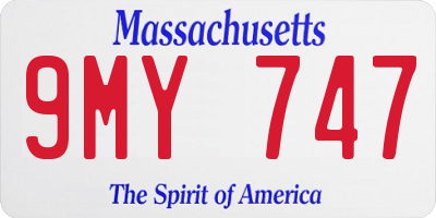 MA license plate 9MY747
