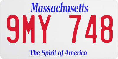 MA license plate 9MY748