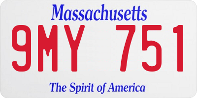MA license plate 9MY751