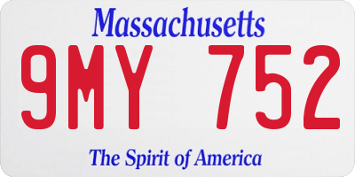 MA license plate 9MY752