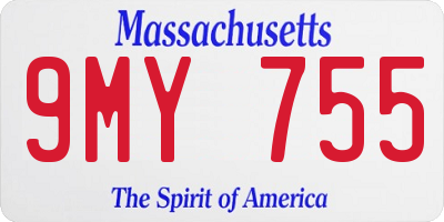 MA license plate 9MY755