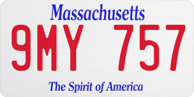 MA license plate 9MY757