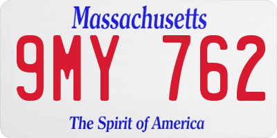 MA license plate 9MY762