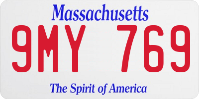 MA license plate 9MY769