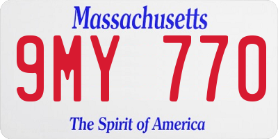 MA license plate 9MY770