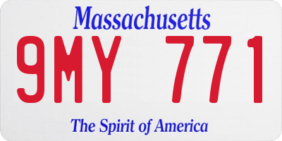 MA license plate 9MY771