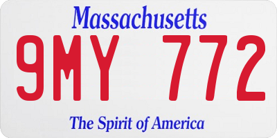 MA license plate 9MY772