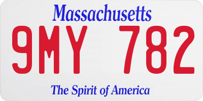 MA license plate 9MY782