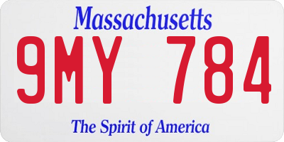 MA license plate 9MY784