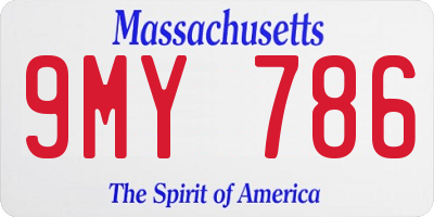 MA license plate 9MY786