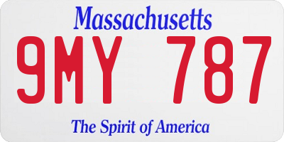 MA license plate 9MY787