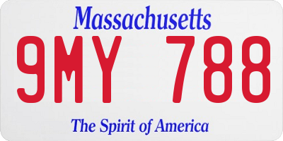 MA license plate 9MY788