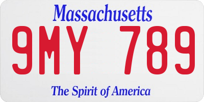 MA license plate 9MY789