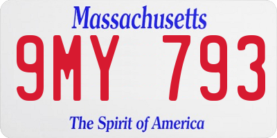 MA license plate 9MY793