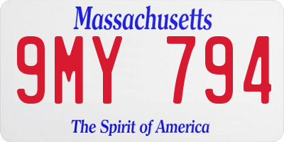MA license plate 9MY794