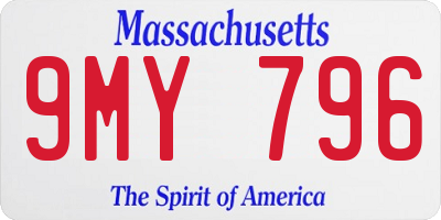 MA license plate 9MY796