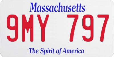 MA license plate 9MY797