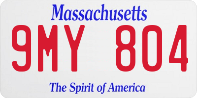 MA license plate 9MY804
