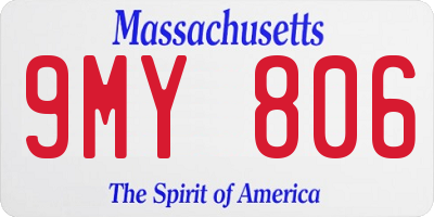 MA license plate 9MY806
