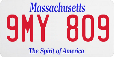 MA license plate 9MY809