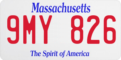 MA license plate 9MY826