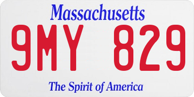 MA license plate 9MY829