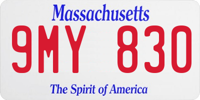 MA license plate 9MY830